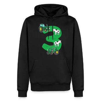Birthday 3 years tractor farmer 3rd birthday - Männer Premium Bio Hoodie - Schwarz - Vorne - Nico (187cm)