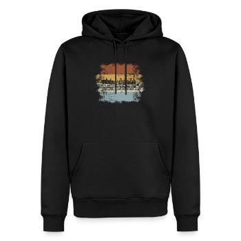 Chemin de fer vintage - Sweat à capuche Premium bio Homme - noir - Devant - Nico (187cm)
