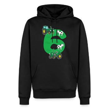 Birthday 6 years tractor farmer 6th birthday boy - Männer Premium Bio Hoodie - Schwarz - Vorne - Nico (187cm)
