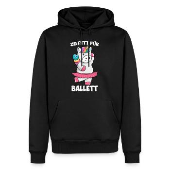 Zu Fett für Ballett Dickes Einhorn Unicorn Tutu - Männer Premium Bio Hoodie - Schwarz - Vorne - Nico (187cm)
