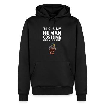 This Is My Human Costume I'm Really A Duck Costume - Männer Premium Bio Hoodie - Schwarz - Vorne - Nico (187cm)