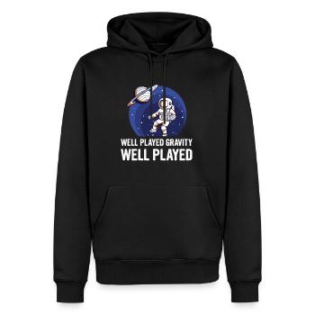 Gipsarm Design für einen Freund mit einem - Männer Premium Bio Hoodie - Schwarz - Vorne - Nico (187cm)