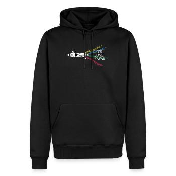 Live Love Kayak T-shirt Canoë - Sweat à capuche Premium bio Homme - noir - Devant - Nico (187cm)