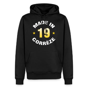 Corrèze - Sweat à capuche Premium bio Homme - noir - Devant - Nico (187cm)