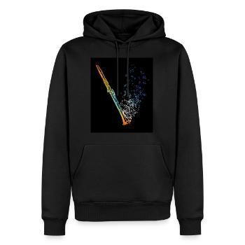 Clarinet Vintage Musical Notes Music Clarinetist - Men’s Premium Organic Hoodie - black - Front - Nico (187cm)
