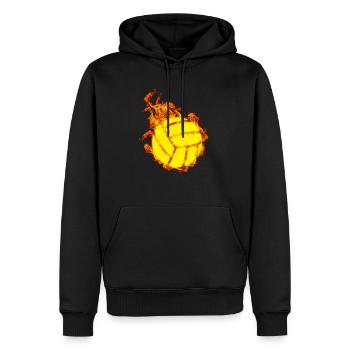 Feu Volley-ball - Sweat à capuche Premium bio Homme - noir - Devant - Nico (187cm)