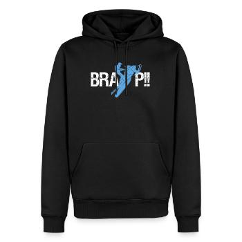 BRAAAP Motoneige Motoneige T-shirt - Sweat à capuche Premium bio Homme - noir - Devant - Nico (187cm)