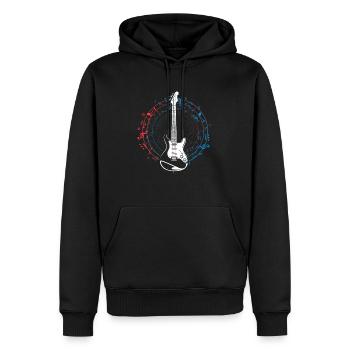 Guitare électrique Instrument musique guitariste guitare - Sweat à capuche Premium bio Homme - noir - Devant - Nico (187cm)