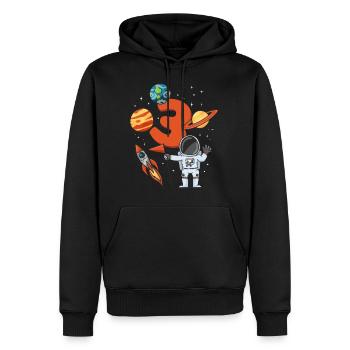 3 ans d’astronaute fusée 3ème anniversaire - Sweat à capuche Premium bio Homme - noir - Devant - Nico (187cm)