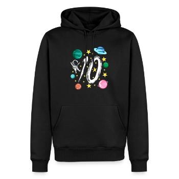 10th Birthday Spaceman 10 Years Old Astronaut Gift - Men’s Premium Organic Hoodie - black - Front - Nico (187cm)
