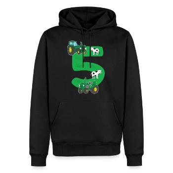 Geburtstagsshirt 5 Jahre Traktor 5. Geburtstag - Männer Premium Bio Hoodie - Schwarz - Vorne - Nico (187cm)