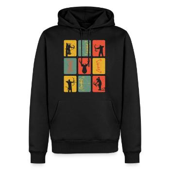 Bowhunter Vintage - Men’s Premium Organic Hoodie - black - Front - Nico (187cm)