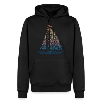 Voilier goélands voile rétro marins cadeau - Sweat à capuche Premium bio Homme - noir - Devant - Nico (187cm)