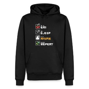 Eat Sleep Anime Repeat Kawaii Japanisch Manga Fan - Männer Premium Bio Hoodie - Schwarz - Vorne - Nico (187cm)