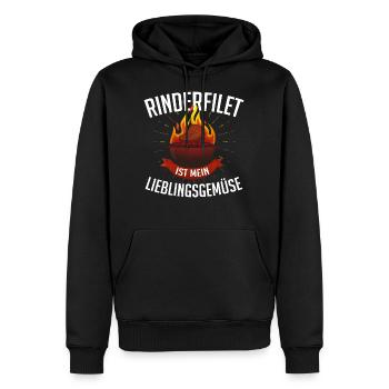 Rinderfilet ist mein Lieblingsgemüse BBQ Grill - Männer Premium Bio Hoodie - Schwarz - Vorne - Nico (187cm)