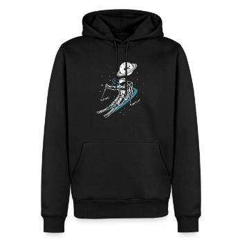 Astronaut Ski Lustiges Skifahren - Männer Premium Bio Hoodie - Schwarz - Vorne - Nico (187cm)
