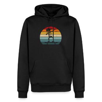 Vintage Dabbing Skateboarder Skelett Skater - Männer Premium Bio Hoodie - Schwarz - Vorne - Nico (187cm)