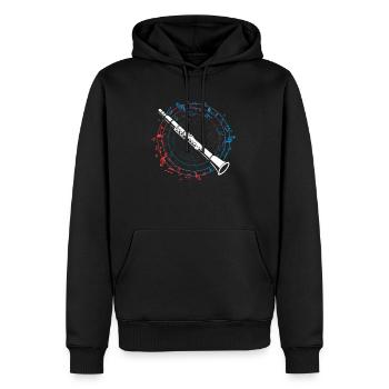 Clarinet Musical Note ClarinetIst Musician - Men’s Premium Organic Hoodie - black - Front - Nico (187cm)