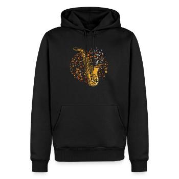 Saxophone Musical Notes Musical Saxophonist - Männer Premium Bio Hoodie - Schwarz - Vorne - Nico (187cm)