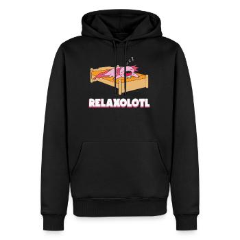 Axolotl Pyjama Relaxolotl Chemise de nuit Cadeau - Sweat à capuche Premium bio Homme - noir - Devant - Nico (187cm)