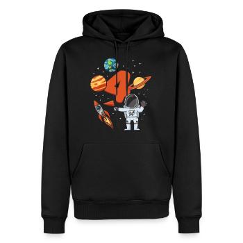 4 ans de missile astronaute 4e anniversaire - Sweat à capuche Premium bio Homme - noir - Devant - Nico (187cm)