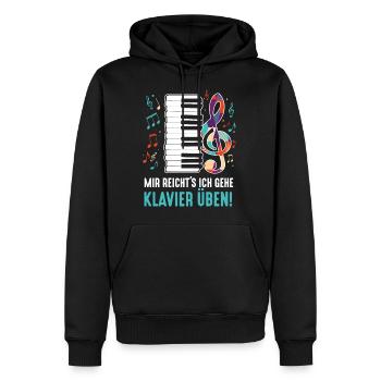 J’en ai assez Je Vais Piano Pratiquer Claviériste - Sweat à capuche Premium bio Homme - noir - Devant - Nico (187cm)