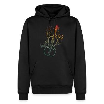Vintage Geige Musiknoten Chello Violine Musik - Männer Premium Bio Hoodie - Schwarz - Vorne - Nico (187cm)