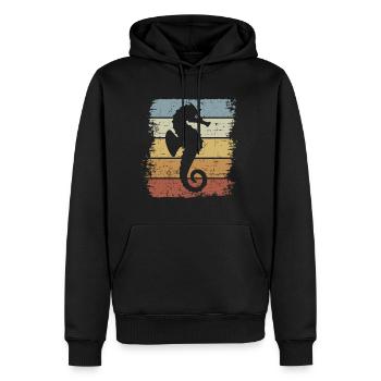 Seepferdchen Frühschwimmer Schwimmen Vintage - Männer Premium Bio Hoodie - Schwarz - Vorne - Nico (187cm)