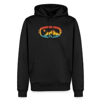 Vintage Rétro skieur cadeau lunettes de ski - Sweat à capuche Premium bio Homme - noir - Devant - Nico (187cm)