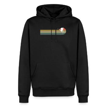 Vintage Rétro skieur cadeau ski ski - Sweat à capuche Premium bio Homme - noir - Devant - Nico (187cm)