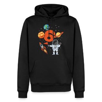 6 ans de missile astronaute 6e anniversaire - Sweat à capuche Premium bio Homme - noir - Devant - Nico (187cm)