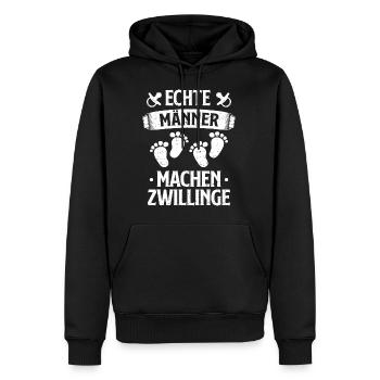 Echte Männer Machen Zwillinge Vater von Zwillingen - Männer Premium Bio Hoodie - Schwarz - Vorne - Nico (187cm)