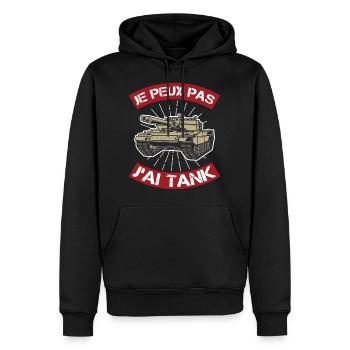 tank | je peux pas | cadeau drôle et énervé - Sweat à capuche Premium bio Homme - noir - Devant - Nico (187cm)