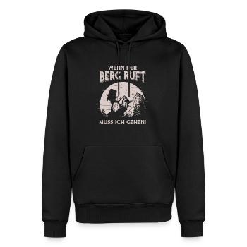 Quand la montagne appelle, je dois marcher les montagnes - Sweat à capuche Premium bio Homme - noir - Devant - Nico (187cm)