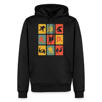 Judo Retro Judoist Judoka Fighter - Männer Premium Bio Hoodie - Schwarz - Vorne - Nico (187cm)