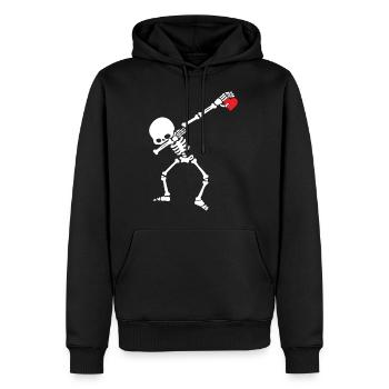 Dabbing Skeleton Heart Valentine Day Love Heart - Sweat à capuche Premium bio Homme - noir - Devant - Nico (187cm)