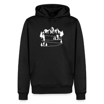 Skitouren Tourenski Geschenk - Männer Premium Bio Hoodie - Schwarz - Vorne - Nico (187cm)