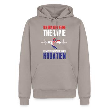 Kroatien Keine Therapie Urlaub Kroatien Herzschlag - Männer Premium Bio Hoodie - Taupe - Vorne - Nico (187cm)