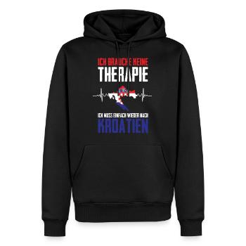Kroatien Keine Therapie Urlaub Kroatien Herzschlag - Männer Premium Bio Hoodie - Schwarz - Vorne - Nico (187cm)