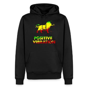 Löwe Positive Vibration Rasta raggae - Männer Premium Bio Hoodie - Schwarz - Vorne - Nico (187cm)
