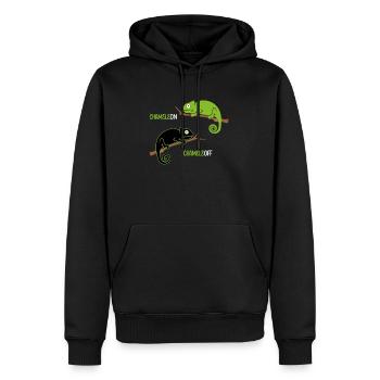 Chameleon Chameleoff - Männer Premium Bio Hoodie - Schwarz - Vorne - Nico (187cm)