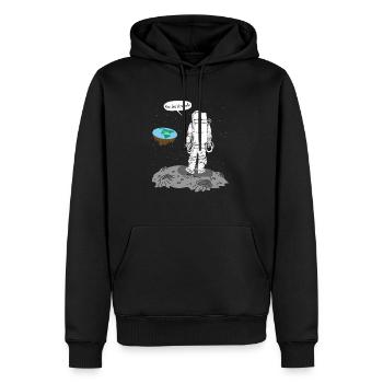 Astronaute Terre plate Merde - Sweat à capuche Premium bio Homme - noir - Devant - Nico (187cm)