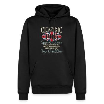 Pas vieux, Mais l’Union Britannique Classique Jack, - Sweat à capuche Premium bio Homme - noir - Devant - Nico (187cm)