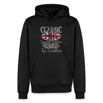 Pas vieux, Mais l’Union Britannique Classique Jack, - Sweat à capuche Premium bio Homme - noir - Devant - Nico (187cm)