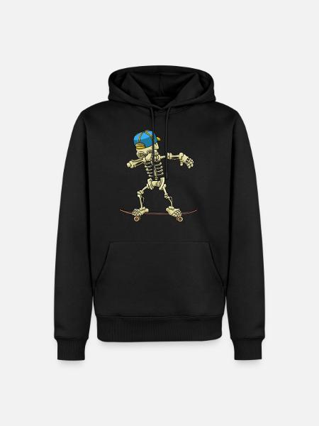 Dabbing Skeleton Skateboard - Men’s Premium Organic Hoodie - black
