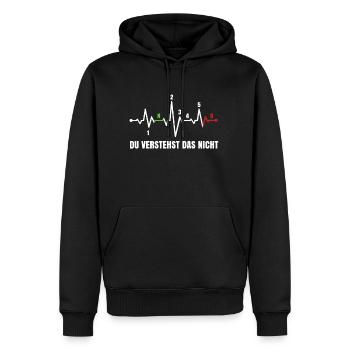 Motorrad Herzschlag Gang Du verstehst das nicht - Männer Premium Bio Hoodie - Schwarz - Vorne - Nico (187cm)