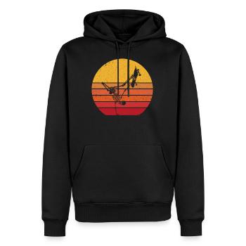 Dabbing Skeleton Skateboard - Dab Skater Retro - Männer Premium Bio Hoodie - Schwarz - Vorne - Nico (187cm)