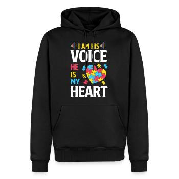 I Am His Voice Autisme Autism Awareness Puzzle - Sweat à capuche Premium bio Homme - noir - Devant - Nico (187cm)