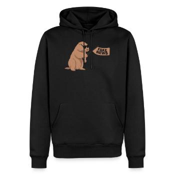 Marmot with sunglasses - Men’s Premium Organic Hoodie - black - Front - Nico (187cm)