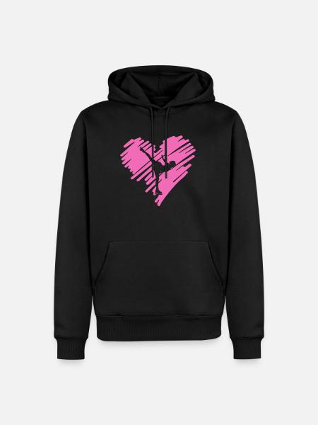 Heart Figure Skating Gift - Men’s Premium Organic Hoodie - black